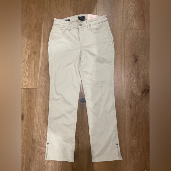 NYDJ Sheri slim ankle jeans with riveted side slits size 4 in feather - Picture 8 of 13